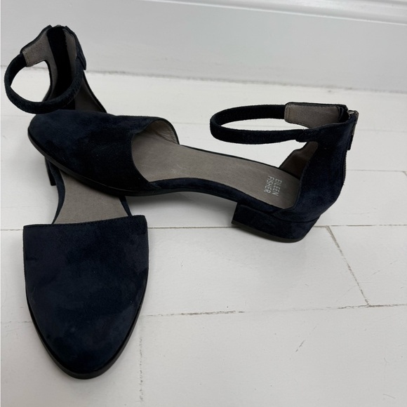 NWOT Eileen Fisher Navy Suede Women's Shoes - Picture 7 of 11